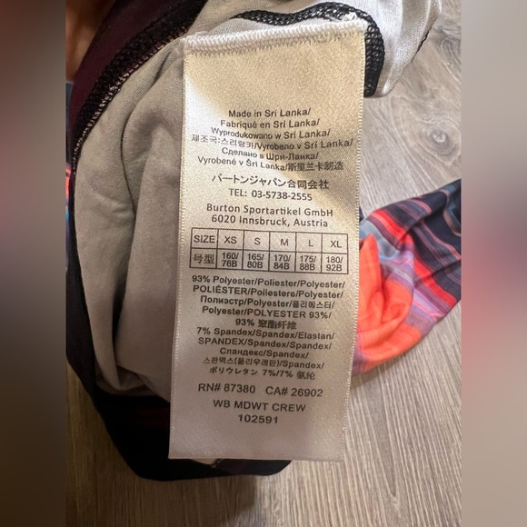 Burton Base Layer Midweight Crew - Coral Flynn Glitch XS - Picture 9 of 11